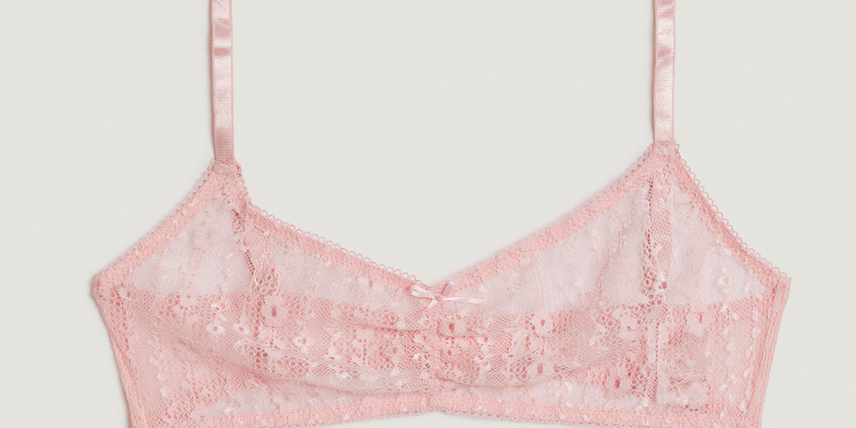 Pink lace bandeau bra  Rouje • Rouje Paris