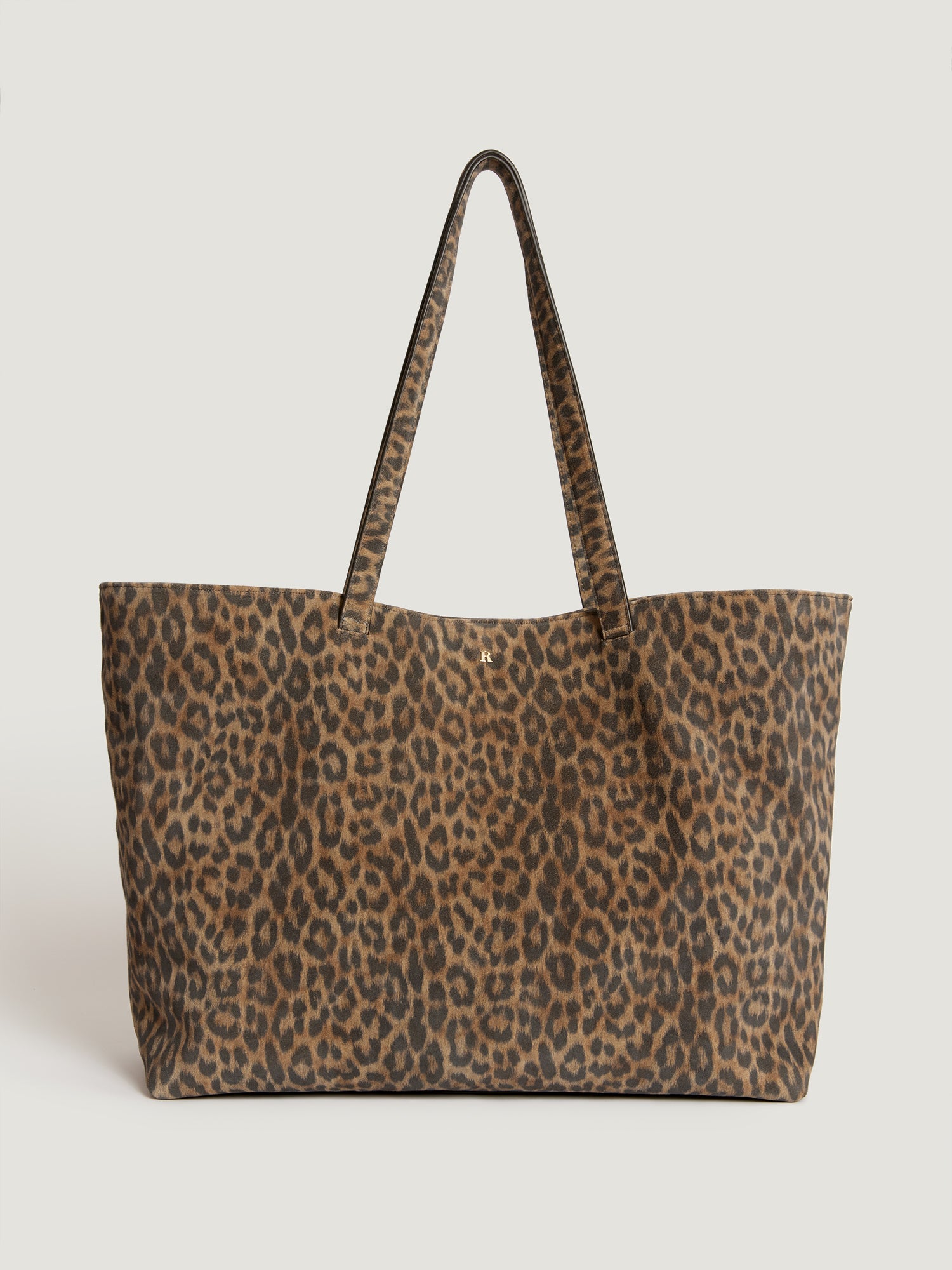 Leopard print suede tote Rouje