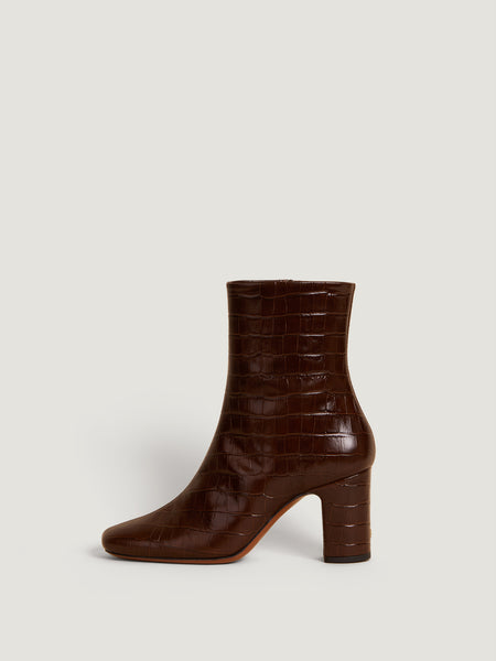 Croc leather sales ankle boots