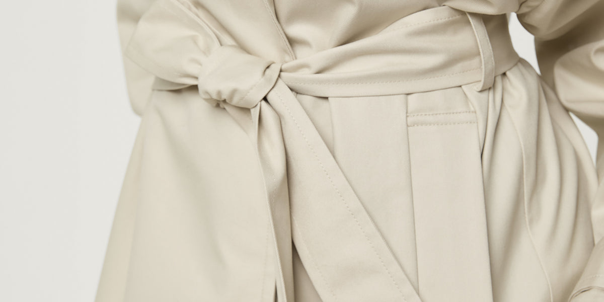 Long oversized gabardine trench coat | Rouje