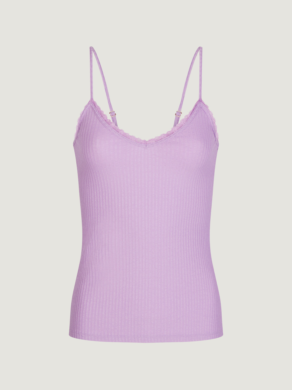 Lilac jersey top with thin straps