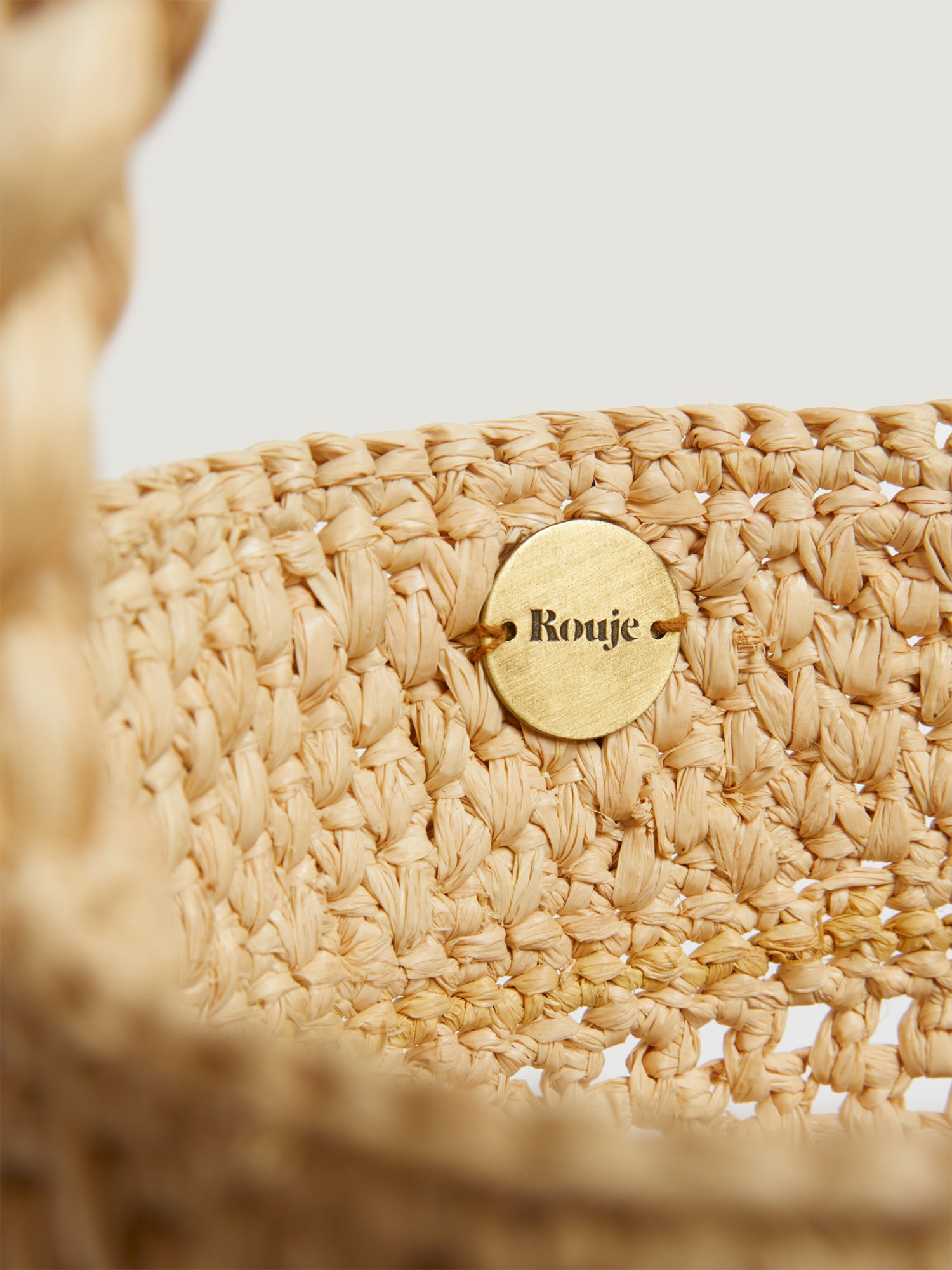 Natural raffia basket bag with embroidery | Rouje