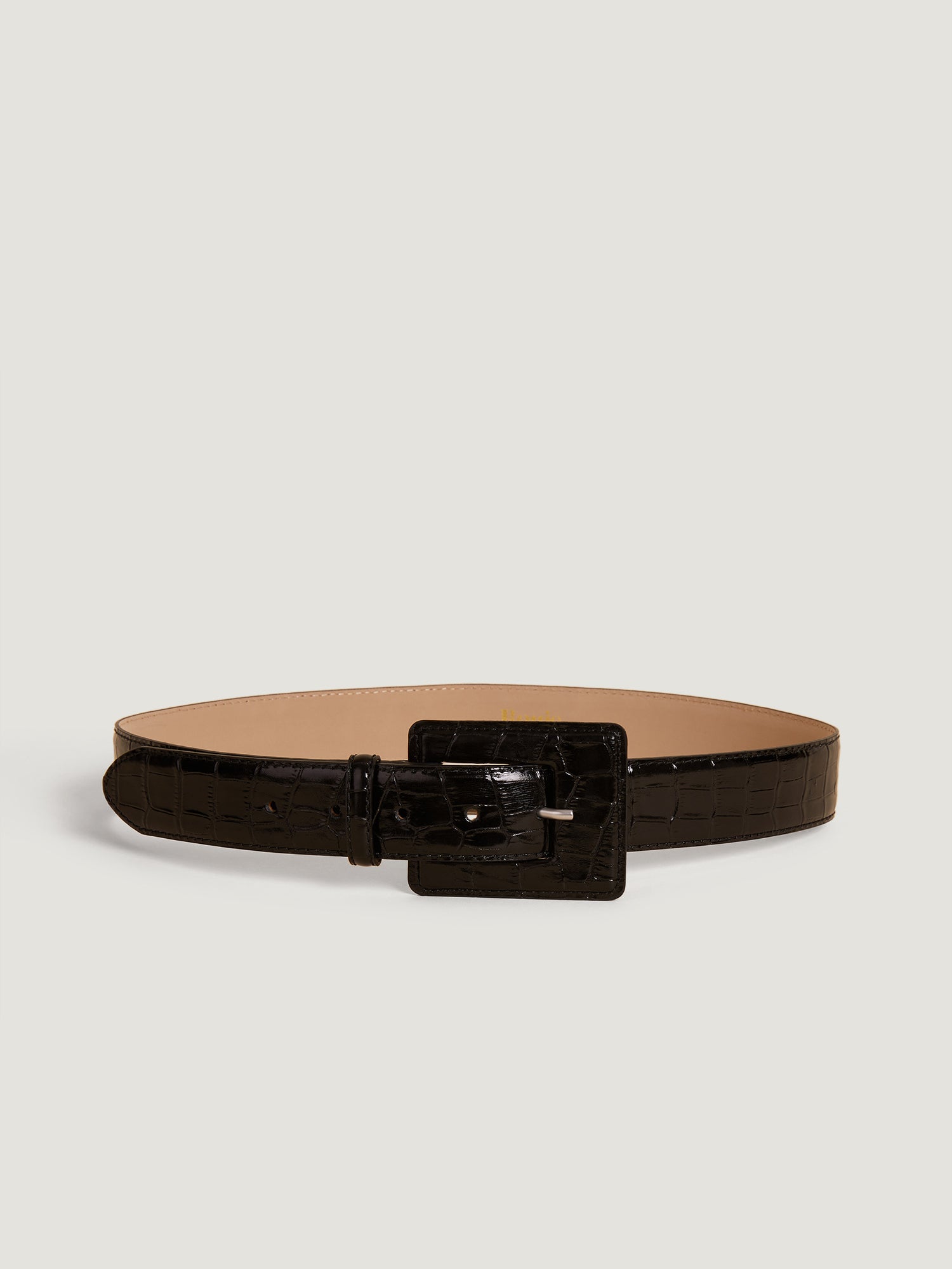 Black belt in croco-like leather | Rouje