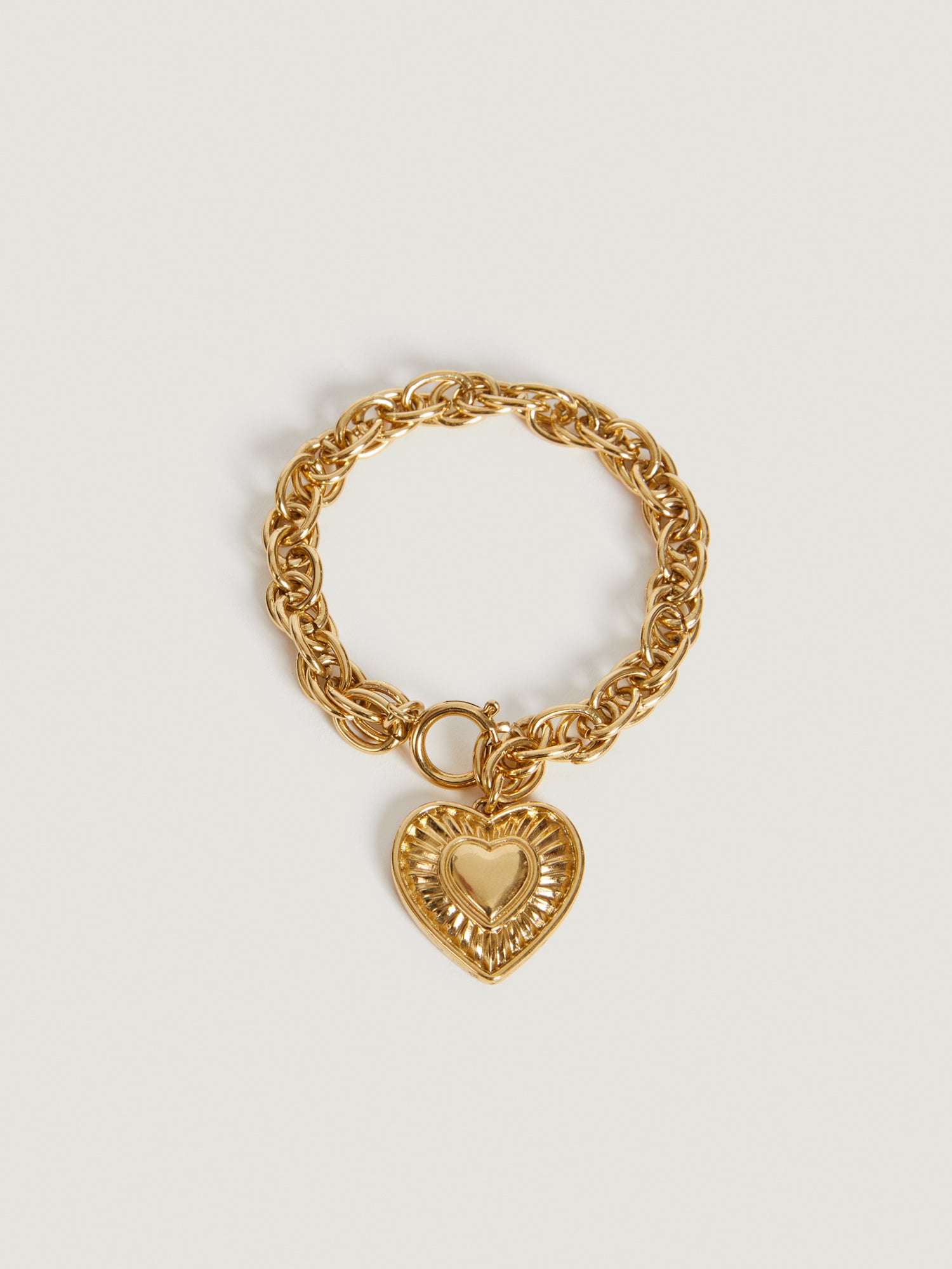 Link bracelet and heart medallions | Rouje