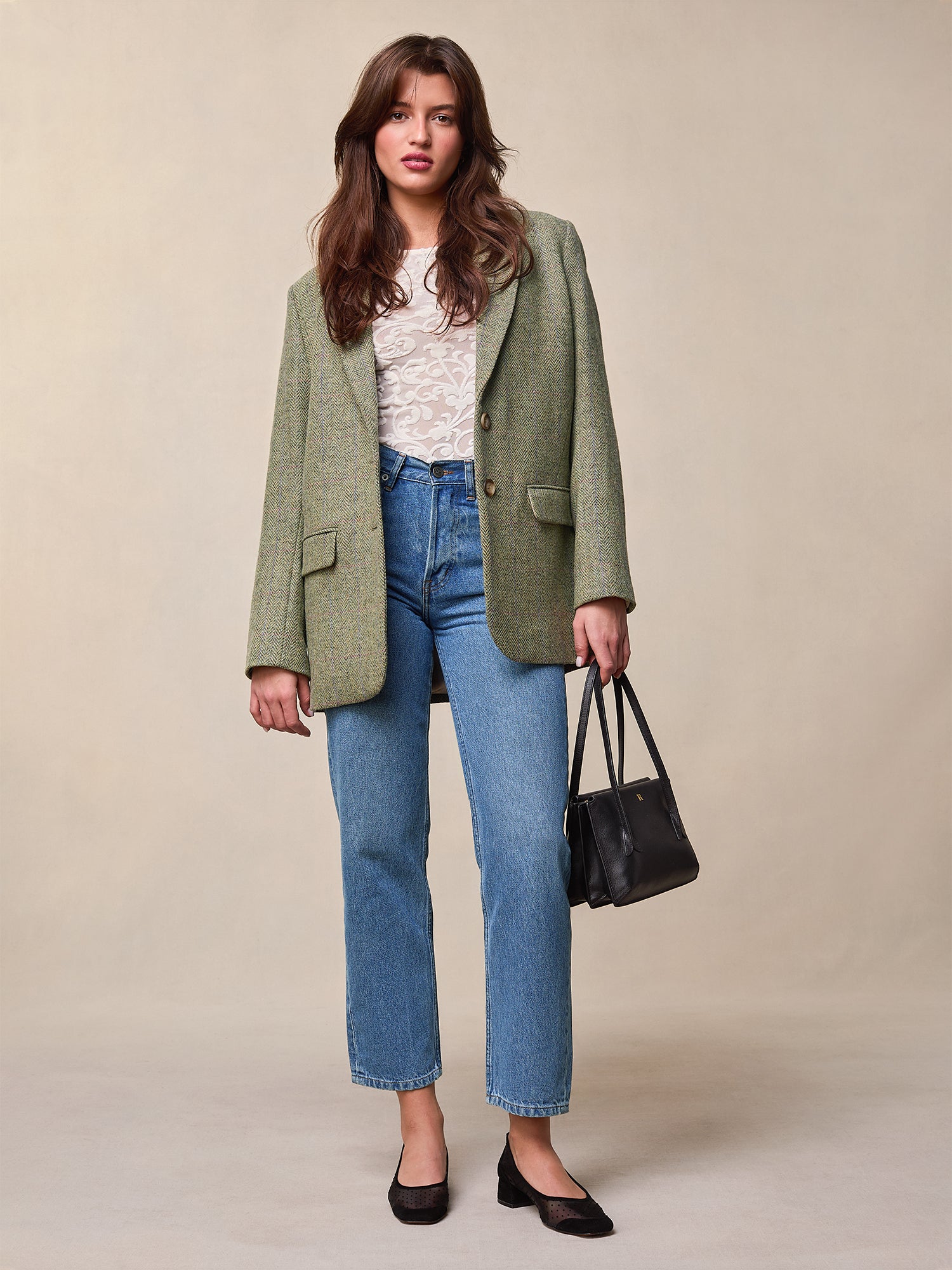 Oversize green woolen jacket | Rouje