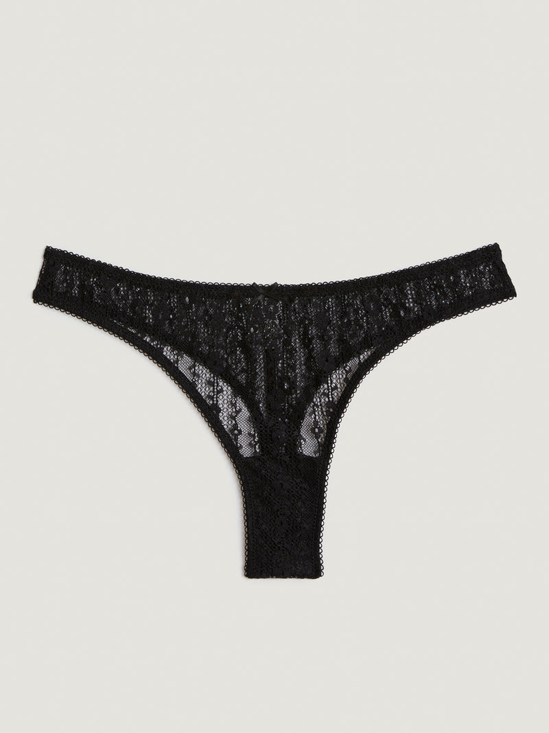 Black lace tanga | Rouje